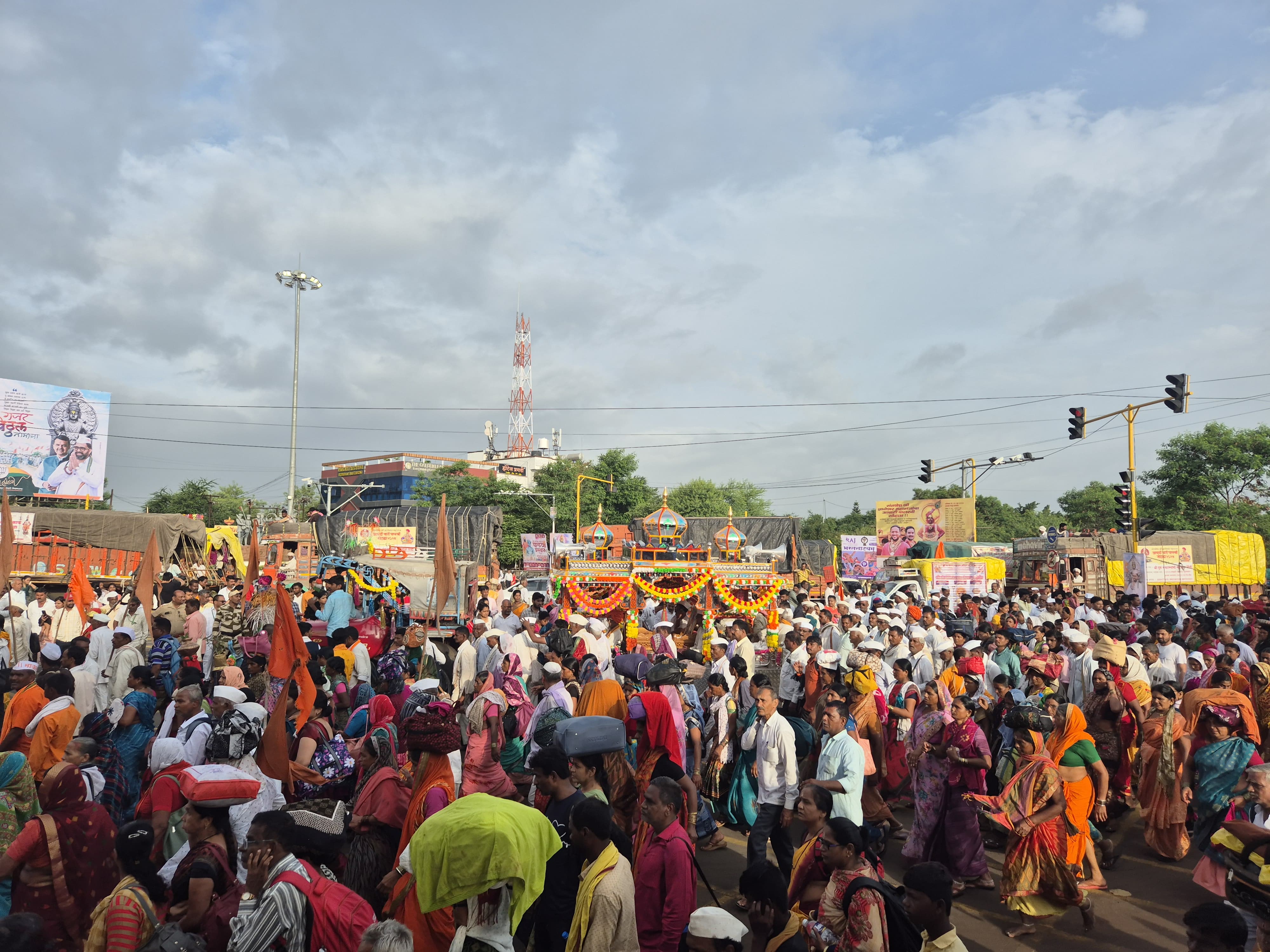 The Sant Tukaram Maharaj palkhi in Pimpri Chinchwad