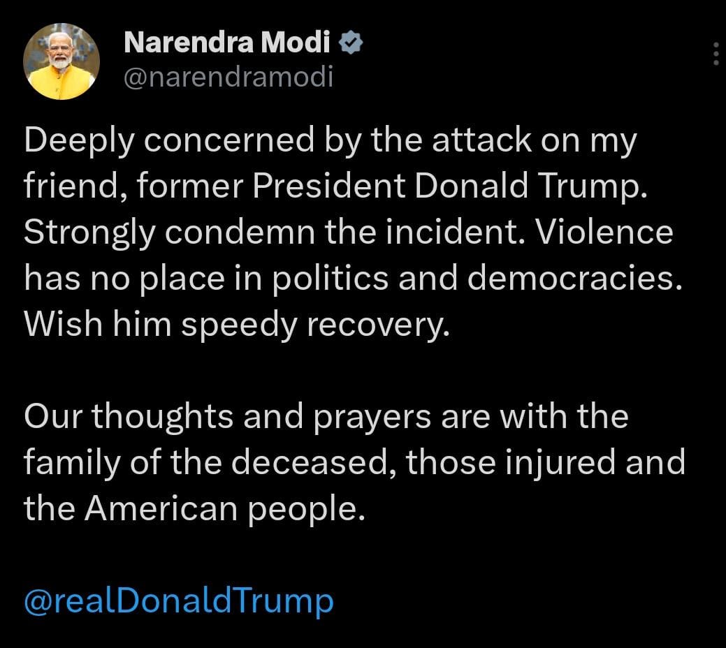 PM condemns attack on Donald Trump