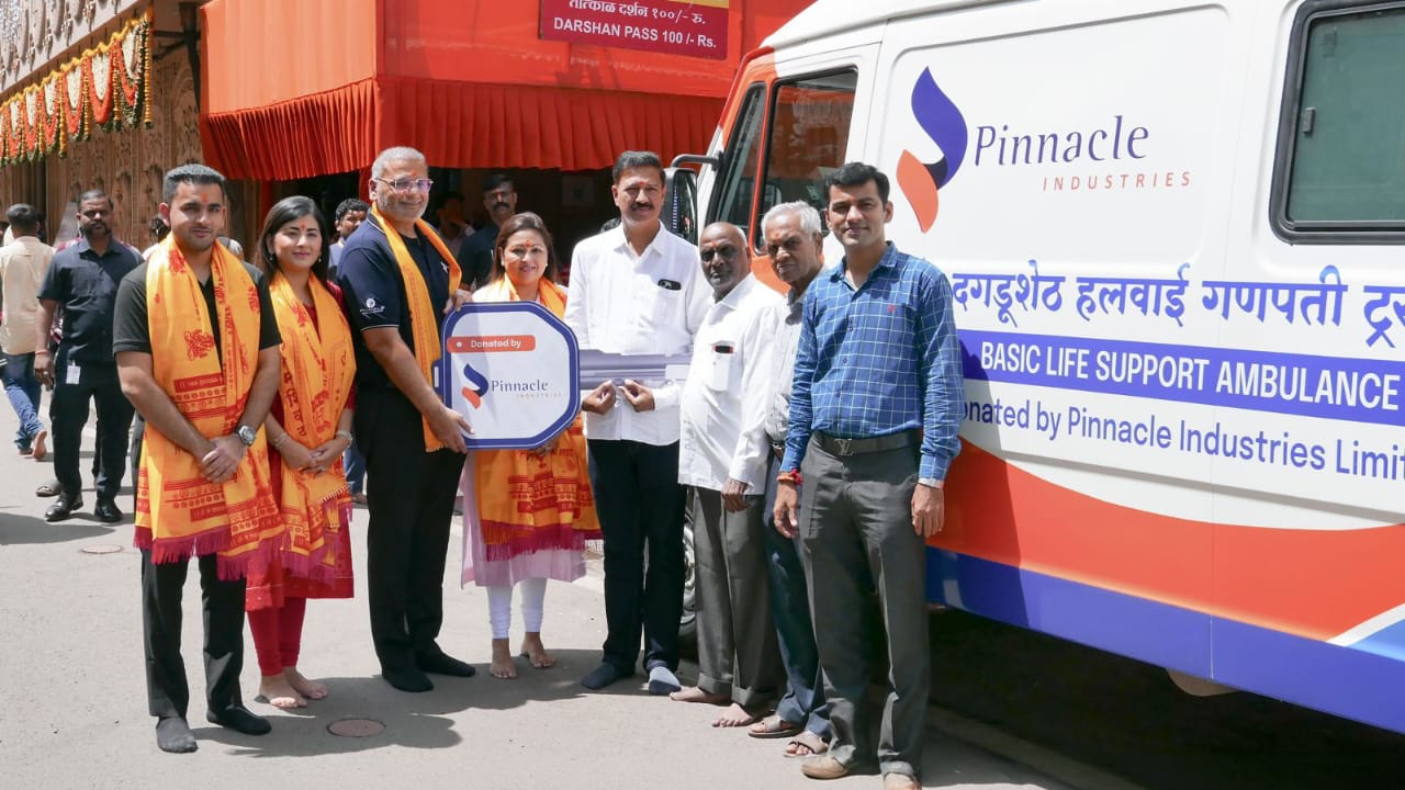 Pune's Shreemant Dagdusheth Halwai Sarvajanik Ganpati Trust receives state-of-the-art ambulance from Pinnacle Industries