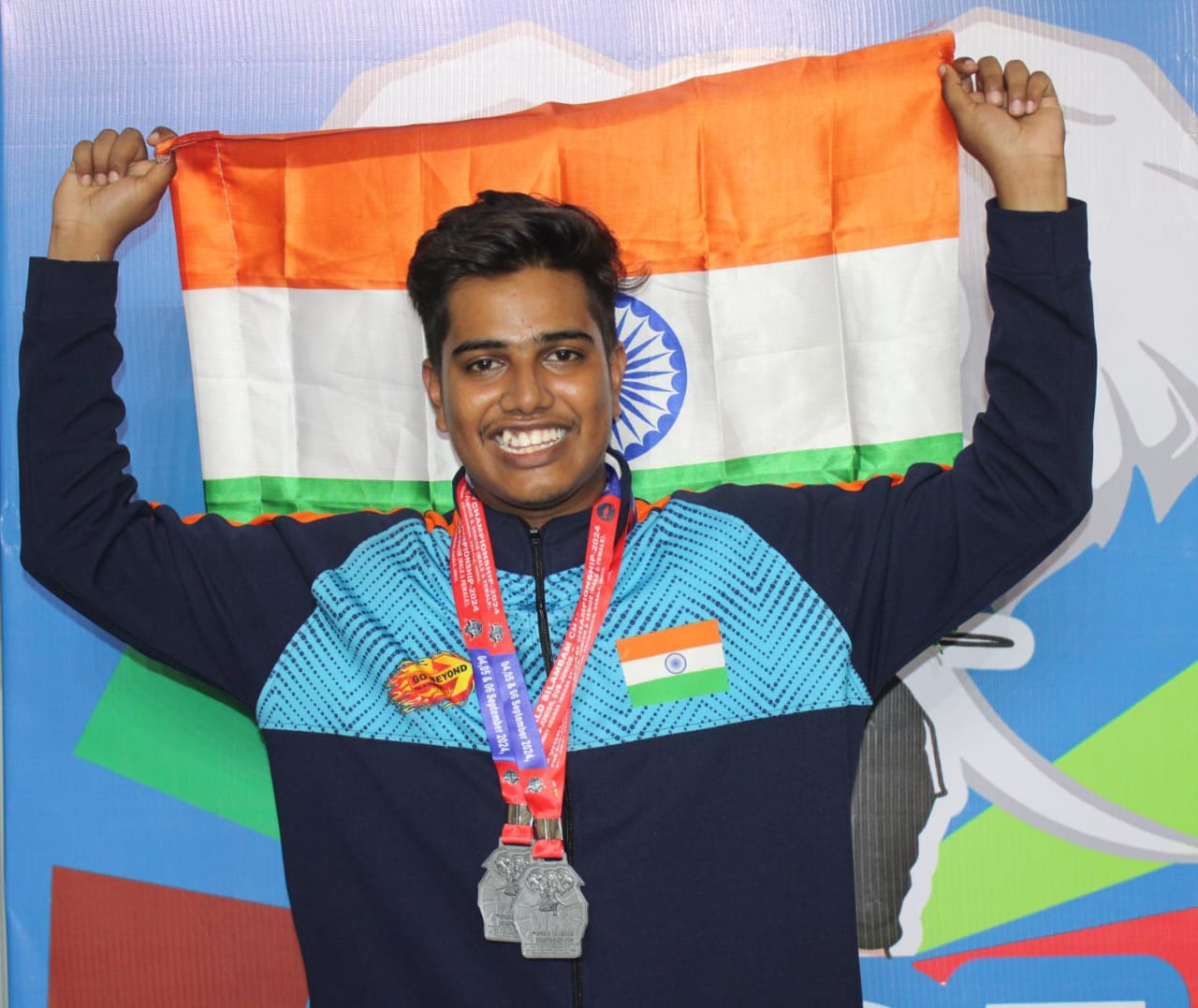 GHRCEM Student Om Sangapullam won two silver medals at International Silambam Competition