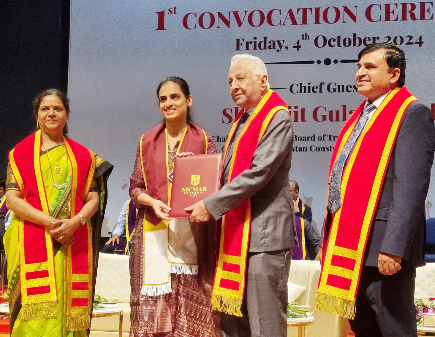 Pune: Ajit Gulabchand, Chairman of NICMAR’s Board of Trustees and Board of Governors, advised students to see failures as stepping stones to success