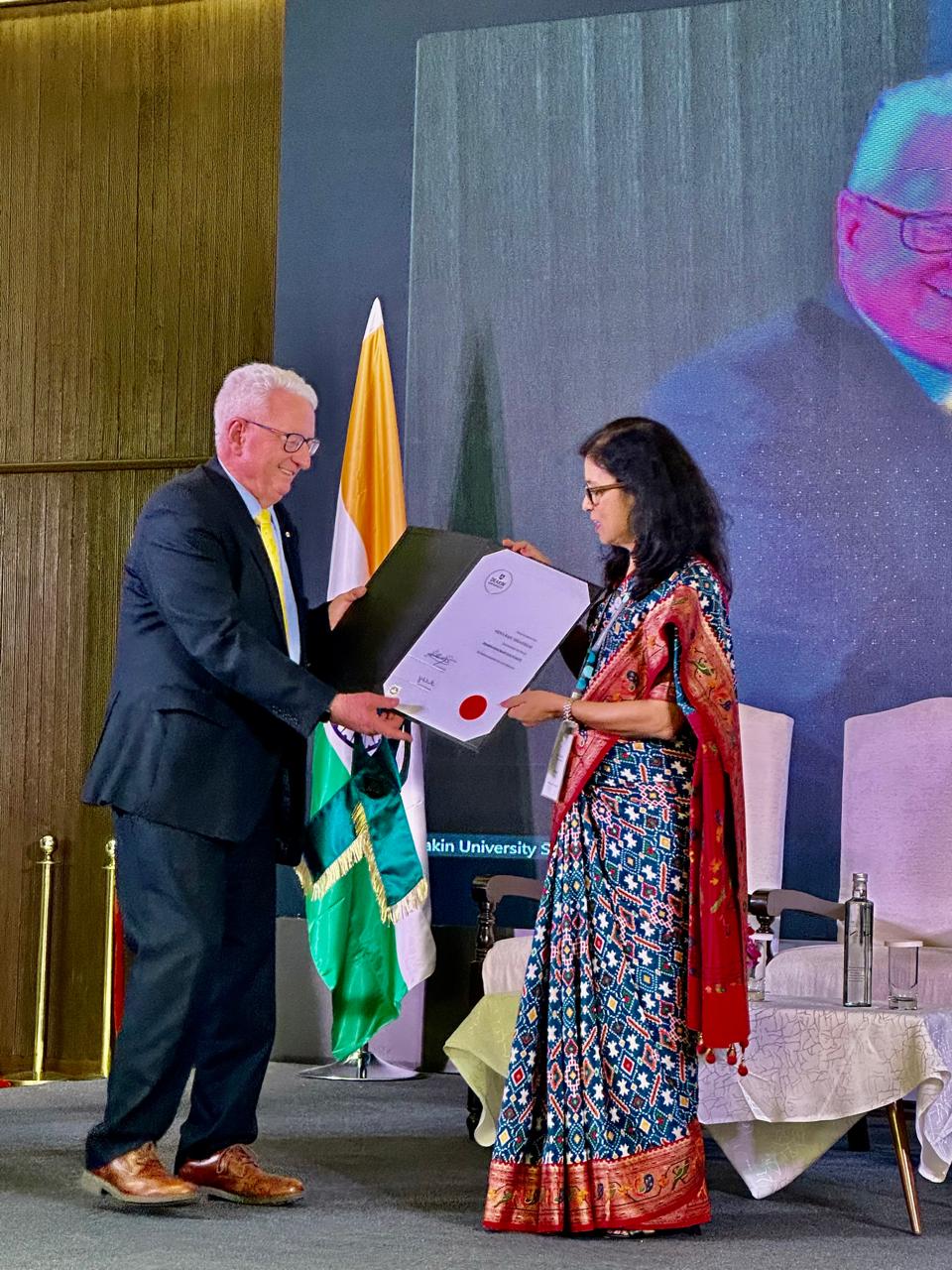 Dr Vidya Yeravdekar, received the Honorary Doctorate of Deakin University, Australia.