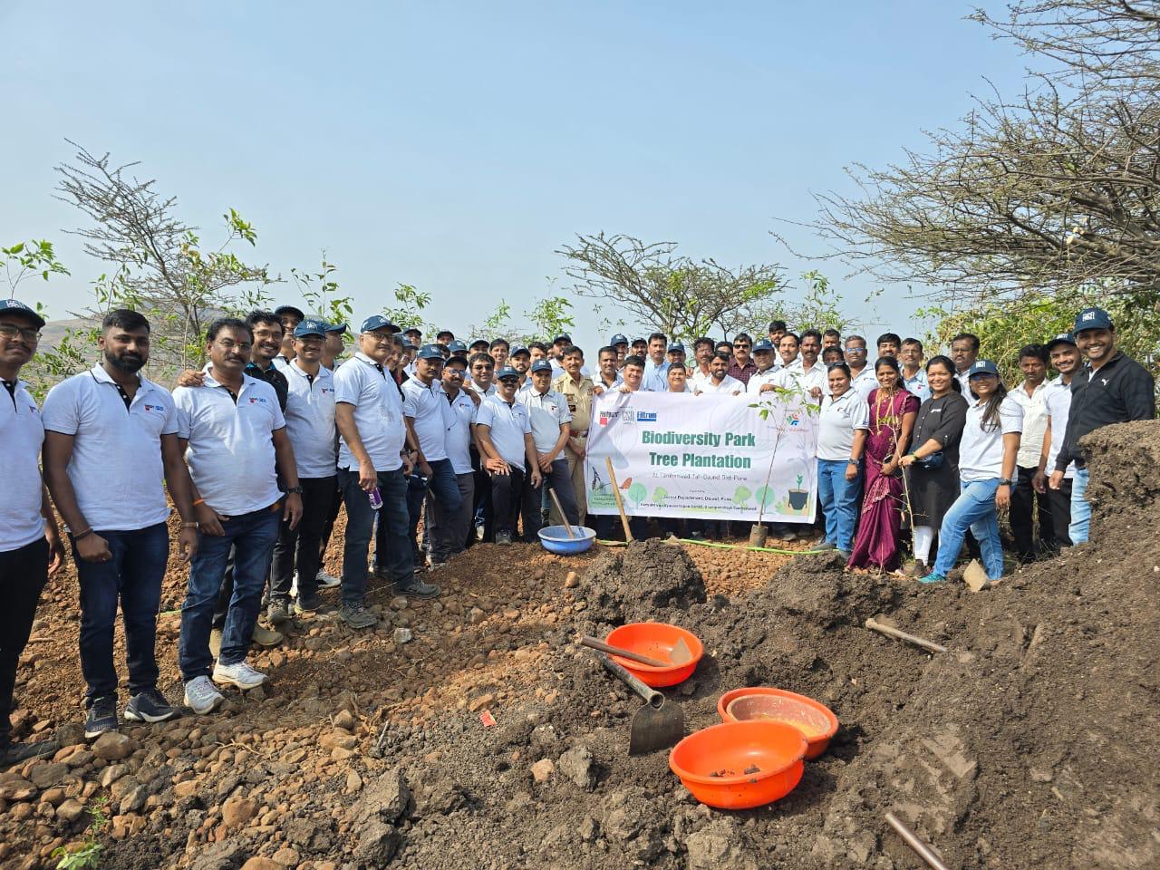 Fleetguard Filters Private Limited (FFPL) undertakes a mega plantation drive under its CSR Initiative at Village Tamhanwadi, Daund